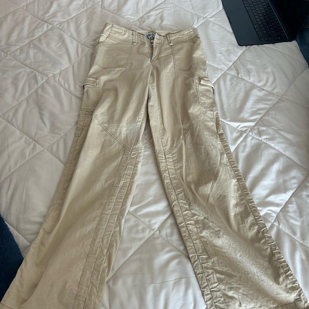 I.AM.GIA Tan Flare Wide Leg Jeans